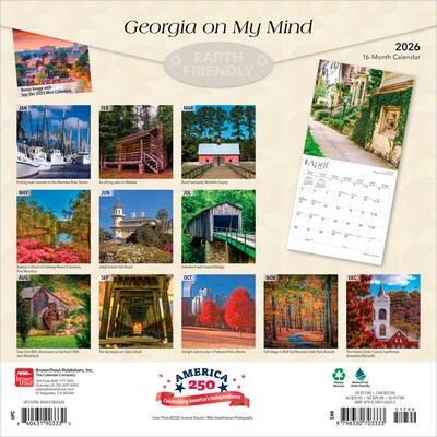2026 BrownTrout Georgia on My Mind 12 x 12 Monthly Wall Calendar (9798330703333)