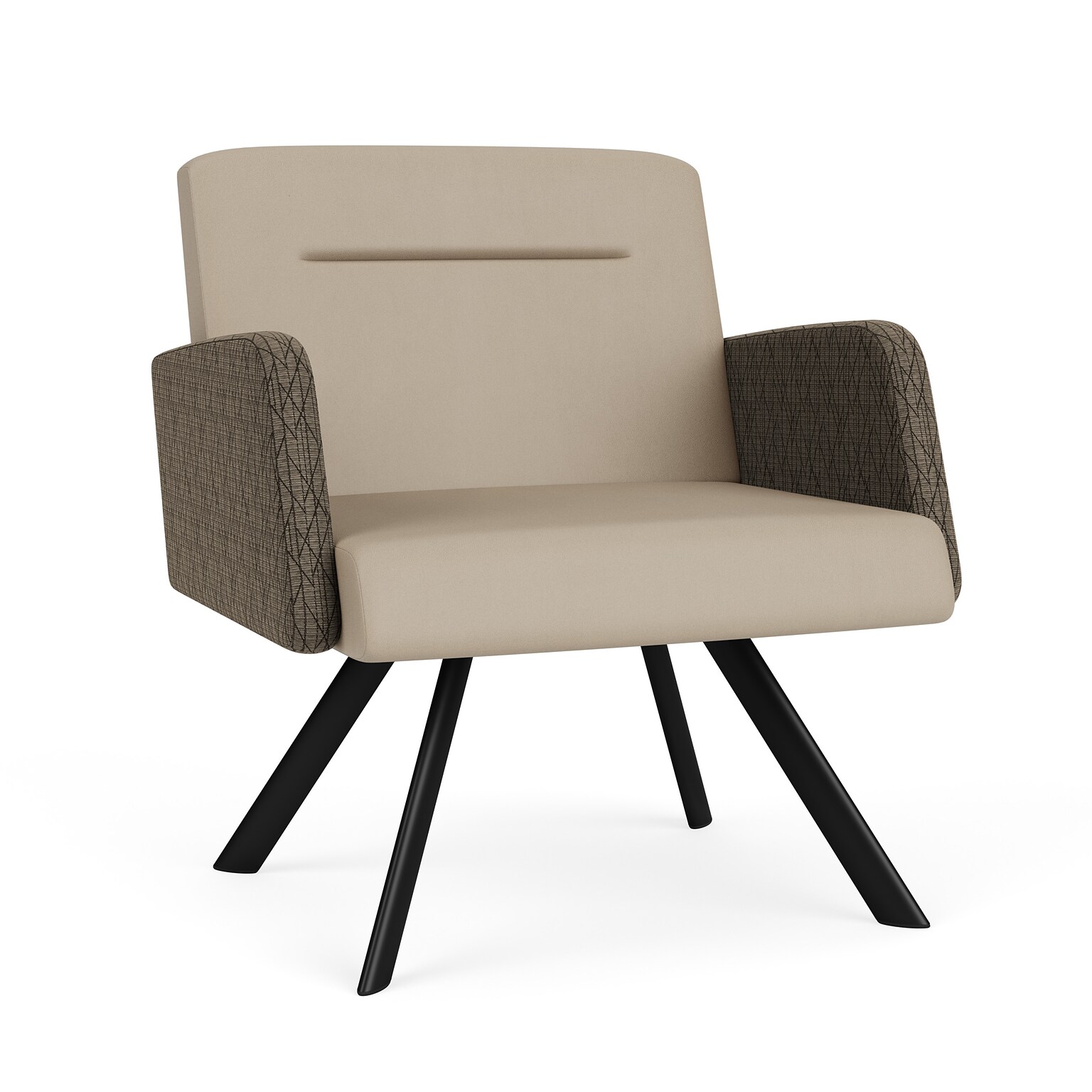 Lesro Willow Vinyl Bariatric Lounge Chair, Patriot Plus Concrete/Adler Peppercorn/Black (WL1401.SBK-02PPCN.03PPCN.04ADPN)