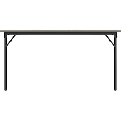 Lorell 60W x 18D Folding Training Table, Melamine, Gray (LLR60746)
