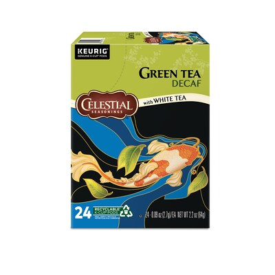 Celestial Seasonings Decaf Green Tea with White Tea, 0.9 oz. Keurig® K-Cup® Pods, 24/Box (14737)