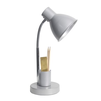 Simple Designs Sleek Essentials LED Desk Lamp, 16.22", Silver (LD1076-SLV)