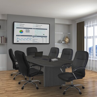 Regency Legacy 120W x 47D Racetrack Shaped Conference Table With Grommet, Ash Grey (LCTRT12047AG)