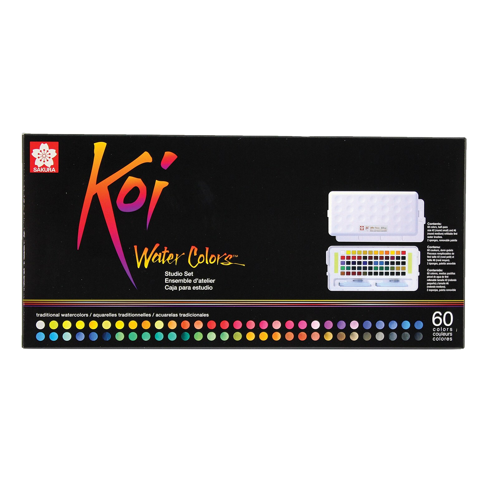 Sakura Koi Watercolor Paint, Assorted Colors, 60 Colors/Set (SAKXNCW60N)