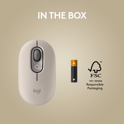 Logitech POP Wireless Ambidextrous Optical Mouse, Mist (910-006625)