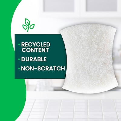 Scotch-Brite Greener Clean Non-Scratch Heavy Duty Sponge with Scrubber, Natural, 3 Sponges/Pack (97033)