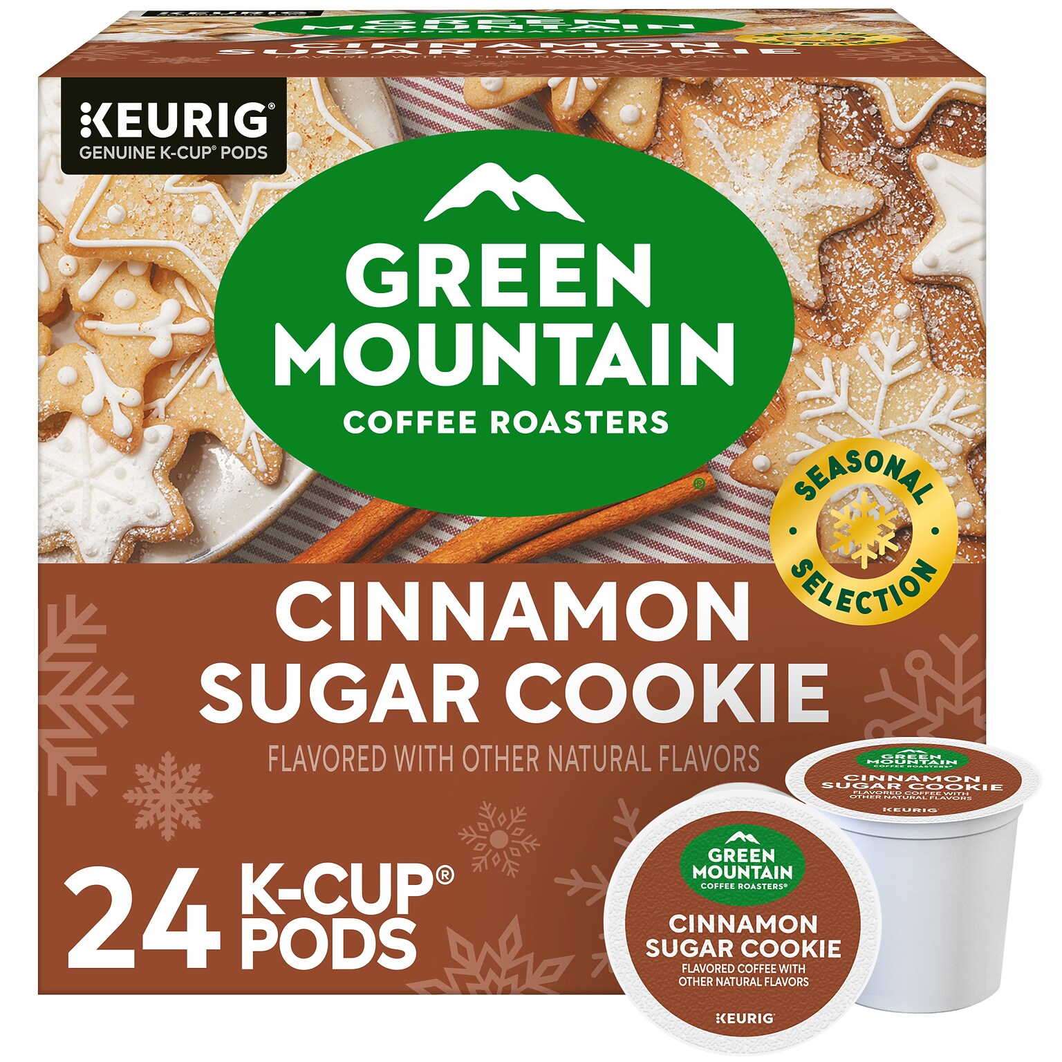 Green Mountain Cinnamon Sugar Cookie Coffee Keurig® K-Cup® Pods, Light Roast, 24/Box (5000369066)
