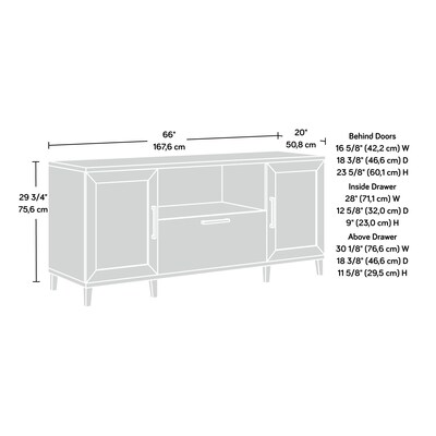 Sauder Tiffin Line 30"H Storage Credenza with 3 Shelves, Raven Oak (433265)