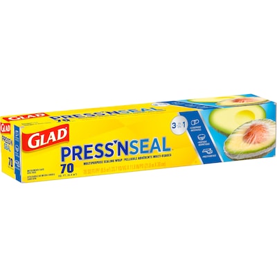 Glad Press'n Seal Plastic Food Wrap, 70 Sq. Ft. Roll, 12 Boxes/Carton (70441)