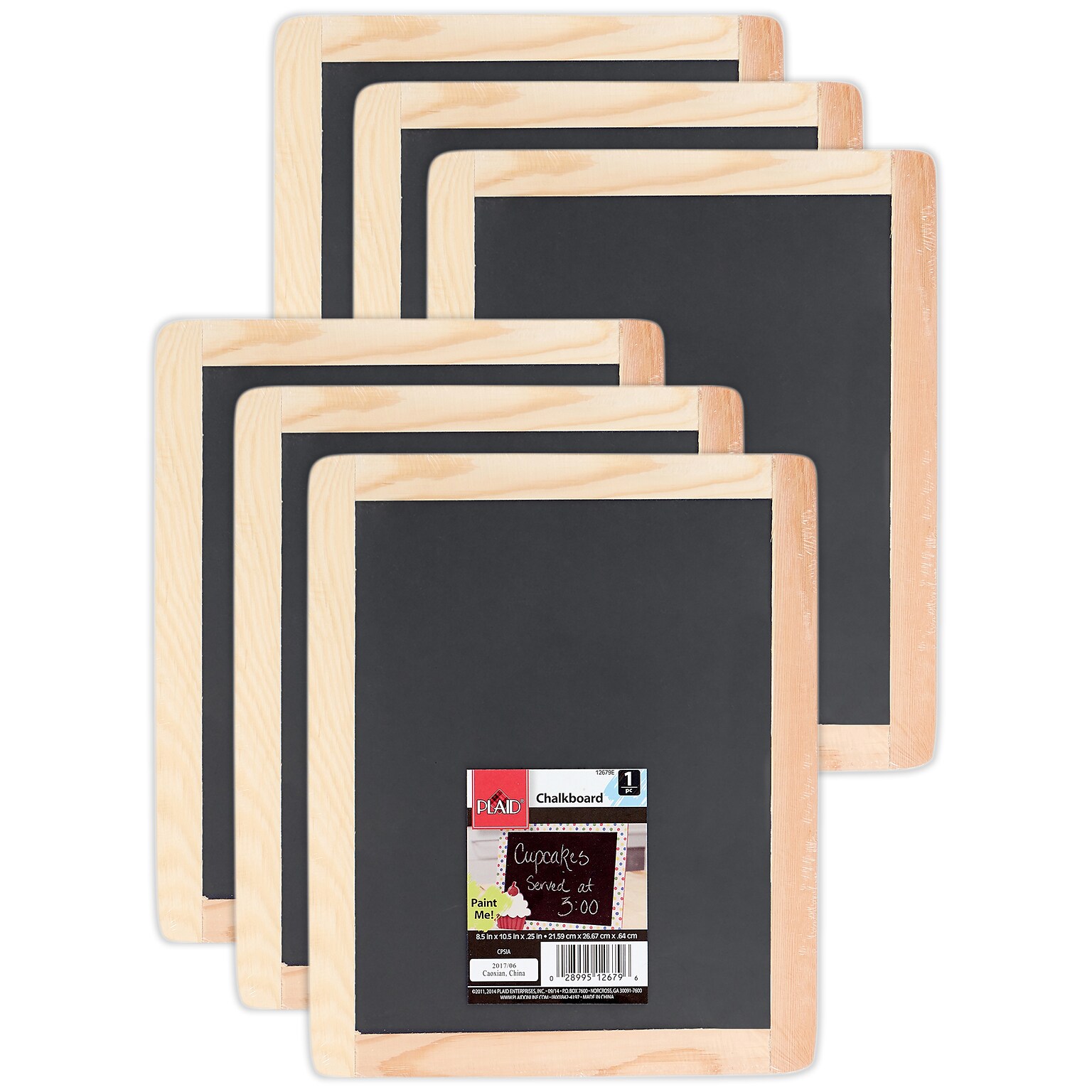 Plaid Chalkboard, Wood Frame, 6/Pack (PDE12679-6)