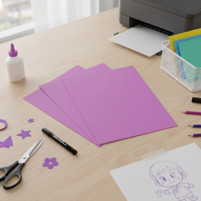 Staples Brights Multipurpose Paper, 24 lbs., 8.5 x 11, Purple, 500/Ream (20110)