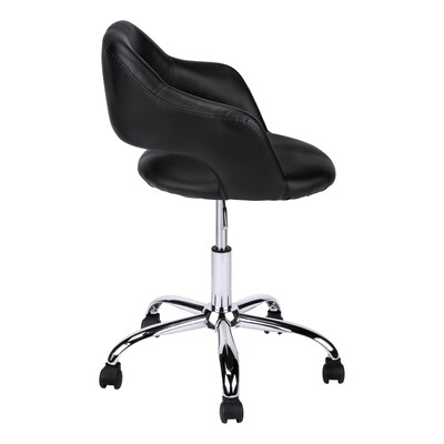 Monarch Specialties Inc. Armless Faux Leather Swivel Computer and Desk Chair, Black (I 7298)