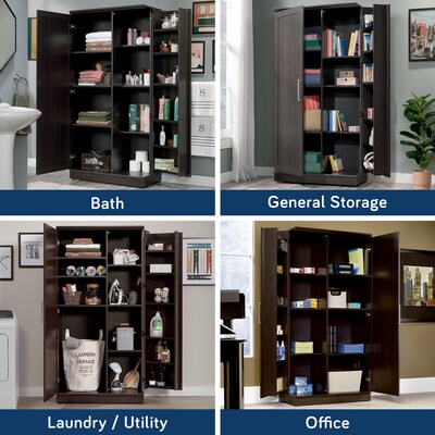 Sauder HomePlus 71"H Storage Cabinet with 12 Shelves, Dakota Oak (411572)