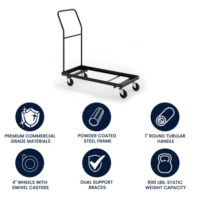 Flash Furniture Steel Folding Chair Dolly, Black