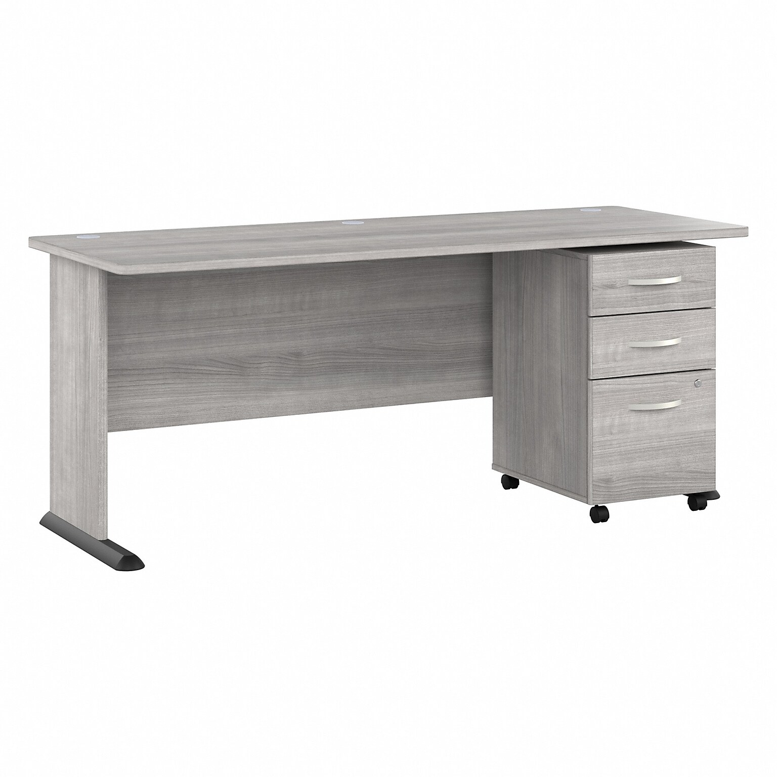 Bush Business Furniture Studio A 72W Computer Desk with 3 Drawer Mobile File Cabinet, Platinum Gray (STA004PGSU)