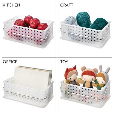 iDESIGN Medium Stackable Plastic Storage Bin, Frost, 3/Pack (29405M3)