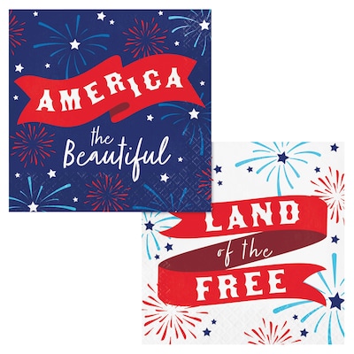 Say Hooray! Lady Liberty Fourth of July Disposable Party Tableware Set, 49/Pack (DTC9636E2A)