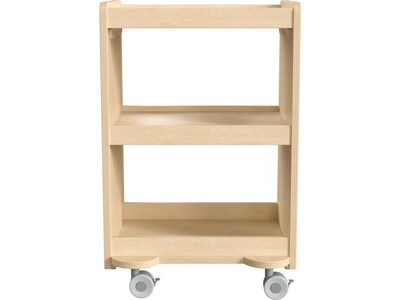 Flash Furniture Bright Beginnings Mobile 3-Tier Storage Cart, 25"H x 16"W x 16"D, Natural Birch Plywood (MK-KE24084-GG)