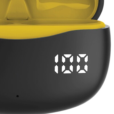 STUDIO PRO by FISHER Active Pro Wireless Noise Canceling Earbuds, Bluetooth, Black/Yellow (STW290A)