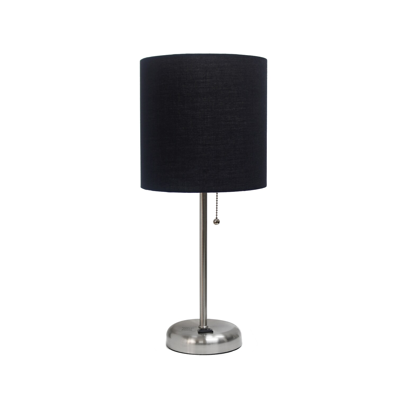 Creekwood Home Oslo Incandescent Table Lamp, Brushed Steel/Blue (CWT-2009-BK)