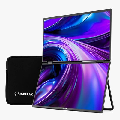 Luxor SideTrak SoloBook 15.6" 60 Hz Stacked Dual Portable LCD Monitor, Black (STFRHDBK15BL)
