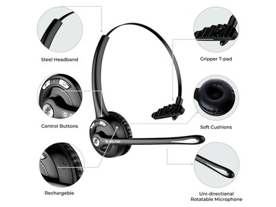 Delton 10X Wireless Noise Canceling Bluetooth Mono On Ear Headset (10XBTDLHSAS1)