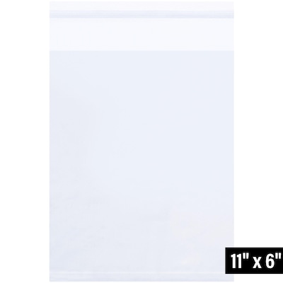 6 x 11 Reclosable Poly Bag, 1.5 Mil, Clear, 1000/Carton (PBR120)