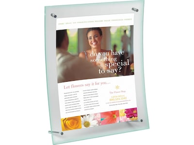 Staples Curved Sign Holder, Vertical or Horizontal, Clear Plastic – Freestanding Display Stand for Retail Signs & Promotions