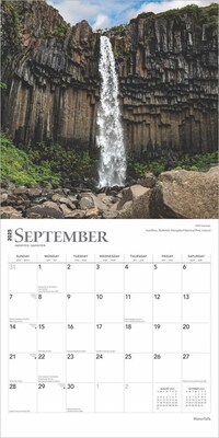 2025 BrownTrout Waterfalls 12" x 12" Monthly  Wall Calendar (9781975475895)
