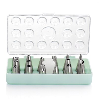 Martha Stewart Stainless Steel Assorted Cake Decorating Nozzles, 16 Piece (935117932M)