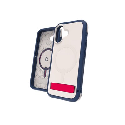Zagg Sedona Snap with Kickstand MagSafe Phone Case for Apple iPhone 17, Shock Absorbing Bumpers, Red/Light/Blue (702319136)