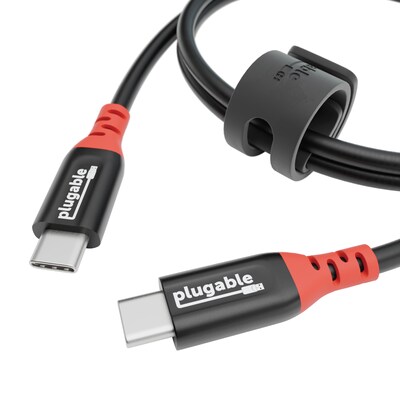 Plugable 3.3 ft. USB-C to USB-C Charging Cable, Male to Male, Black (USBC-CC1M)