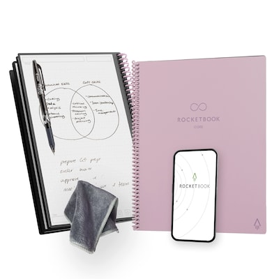 Rocketbook Core Smart Notebook, 8.5 x 11, Pink (CRLTDT-ENAM-PNK-01)