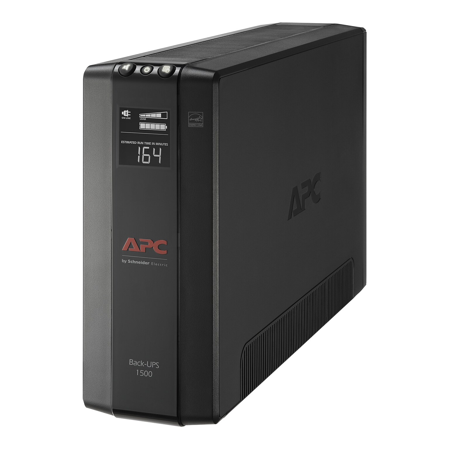 Schneider Electric Back UPS Pro Battery Backup and Surge Protector, Compact Tower, 1500VA, AVR, LCD, 120V, Black (BX1500M)