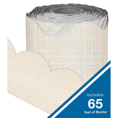 Carson Dellosa Education Linen Rolled Scalloped Borders, 3" x 65', Linen, 3/Bundle (CD-108505-3)