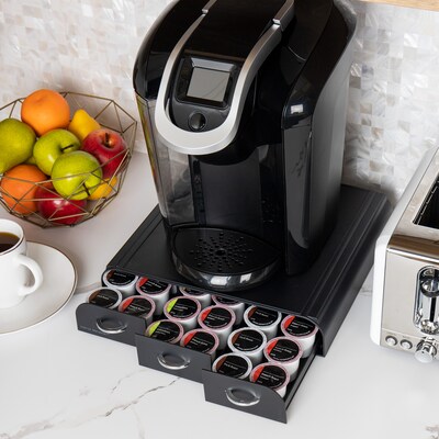 Mind Reader Plastic Coffee Pod Organizer Drawer, 36 Pod Capacity, Black (TRY3PC-BLK)