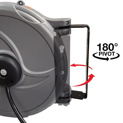 Hose Reel Pro 30 ft. Extension Cord Reel, 3-Outlet, 12 AWG, Gray (EC-GY-30)