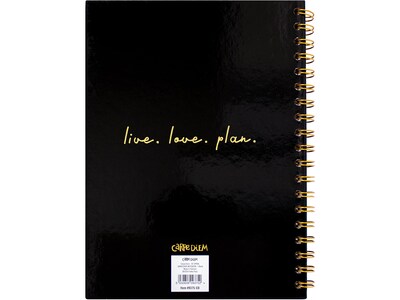 Carpe Diem 1-Subject Notebook, 7.5" x 9.75", Wide-Ruled, 80 Sheets, Black (9375-CD)