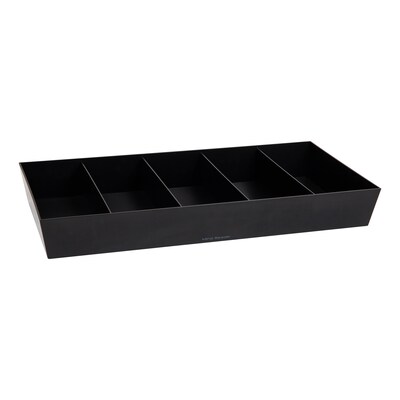 Mind Reader Plastic Snack Tray Countertop Organizer Condiment Holder, Black (SNACKORGT-BLK)