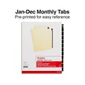 Staples® Monthly Leather Tab Dividers, 12-Tab, Black (13551/11484)