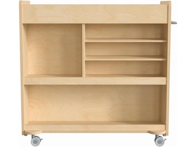 Flash Furniture Bright Beginnings Mobile 9-Section Storage Cart, 31.75H x 33W x 15.75D, Natural B