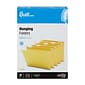 Quill Brand® Hanging File Folders, 1/5-Cut, Letter Size, Yellow, 25/Box (7387QYW)