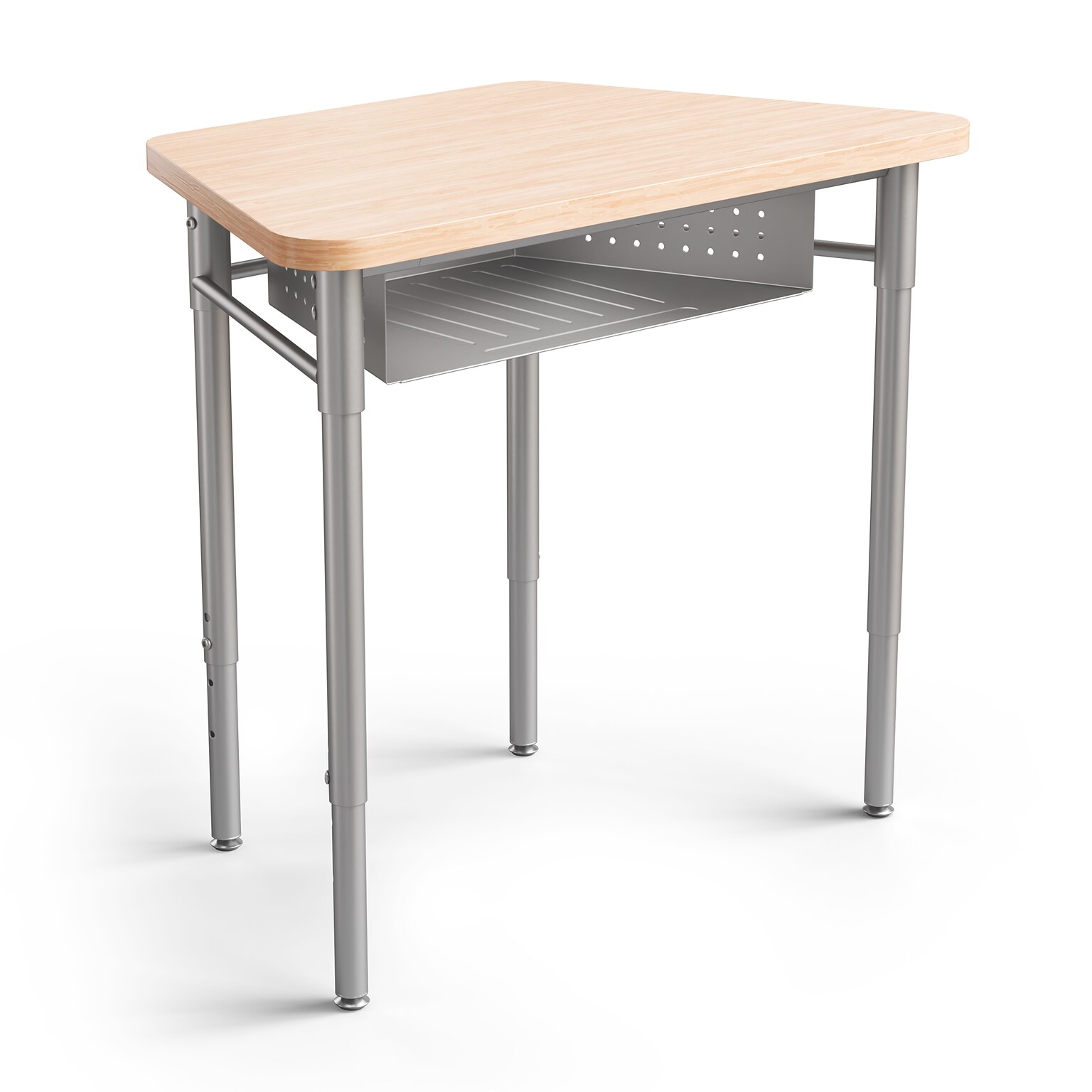 Staples 30.9W Trapezoidal Student Desk, Gray/Brown (ST63539)