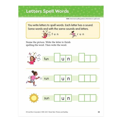 Evan-Moor Early Learning Spelling Activity Book Bundle, Grade K Workbook, 2/Set (EMC6275)