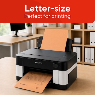 Staples Brights Multipurpose Paper, 24 lbs., 8.5" x 11", Orange, 500/Ream (20108)