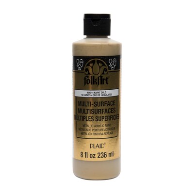 FolkArt Acrylic Paint Metallic, 8oz., 14k Gold, 3/Pack(FLK4696-3)