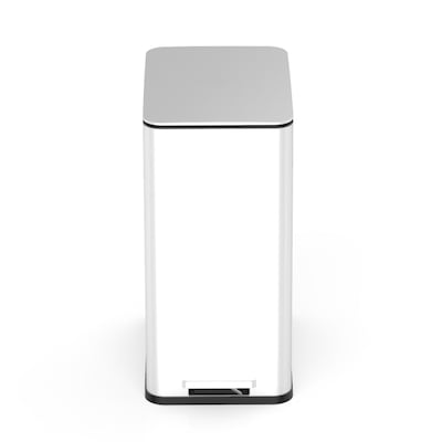 Nine Stars Stainless Steel Step Trash Can, 2.6 Gallon, White (XZD-10-88WH)