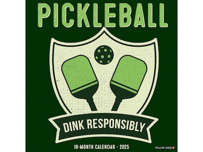 2025 Willow Creek Pickleball 12 x 12 Monthly Wall Calendar, Green/White (44445)