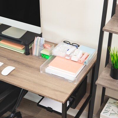 Mind Reader 3-Piece Desk Organizer Set, Clear (TRU3PC-CLR)