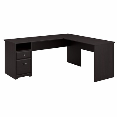 Bush Furniture Cabot 72W L Shaped Computer Desk with Drawers, Espresso Oak (CAB051EPO)