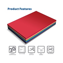 Better Office EVA Foam Sheets, Assorted Colors, 20/Pack (01299)